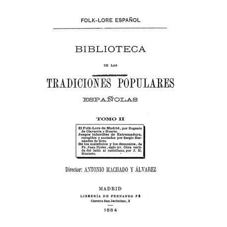 Biblioteca de las tradiciones populares españolas